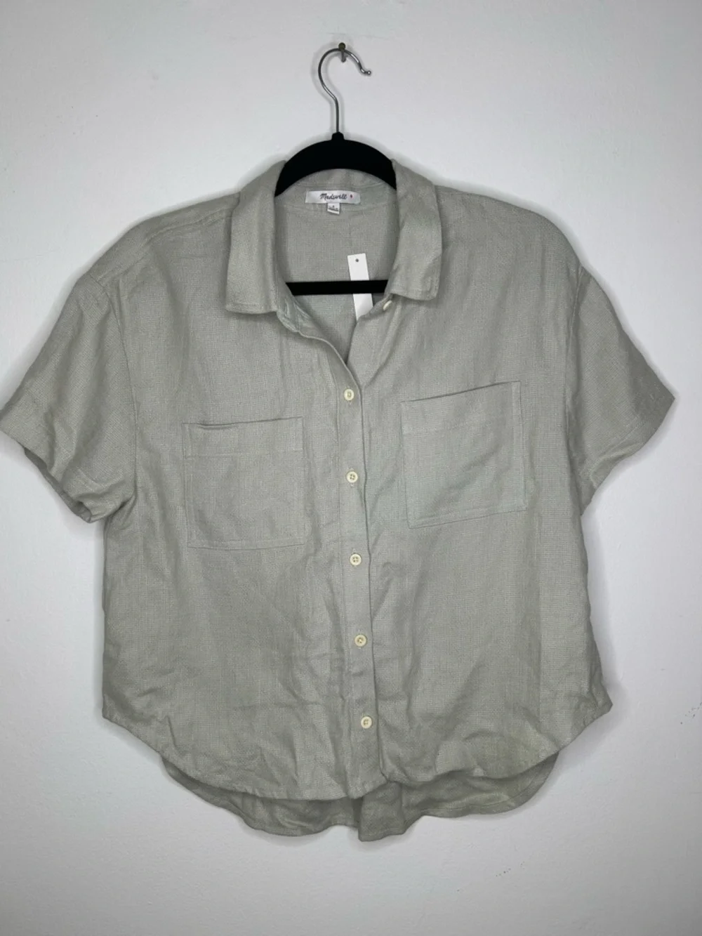 NWT Madewell linen Breezewoven Beachside Shirttail size small - Picture 3 of 8